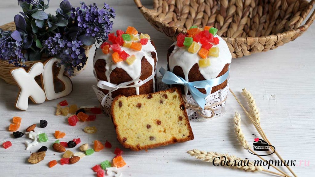 Творожный бездрожжевой кулич готов!